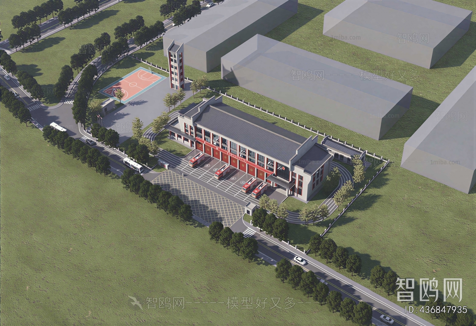 Modern Architectural Bird's-eye View Planning