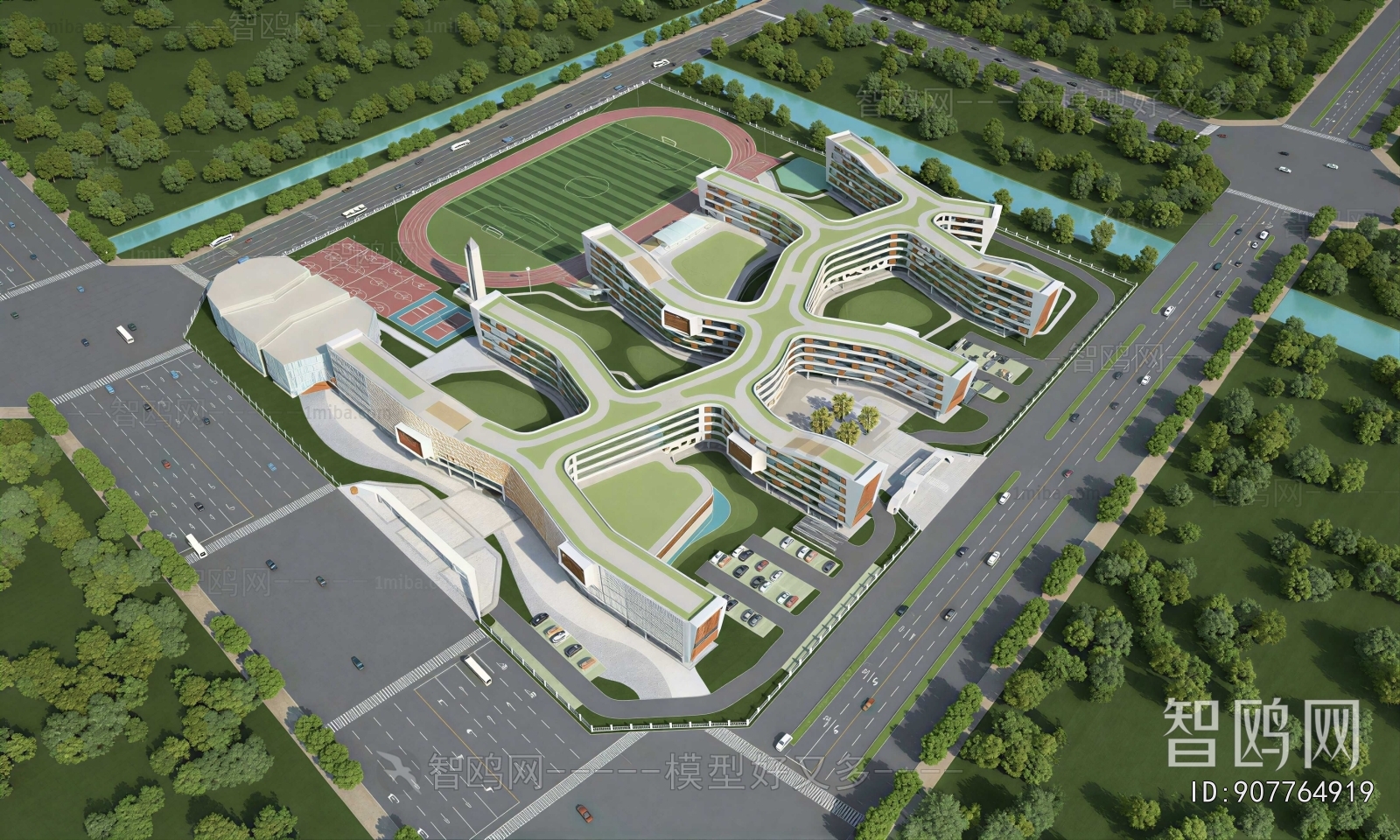 Modern Architectural Bird's-eye View Planning