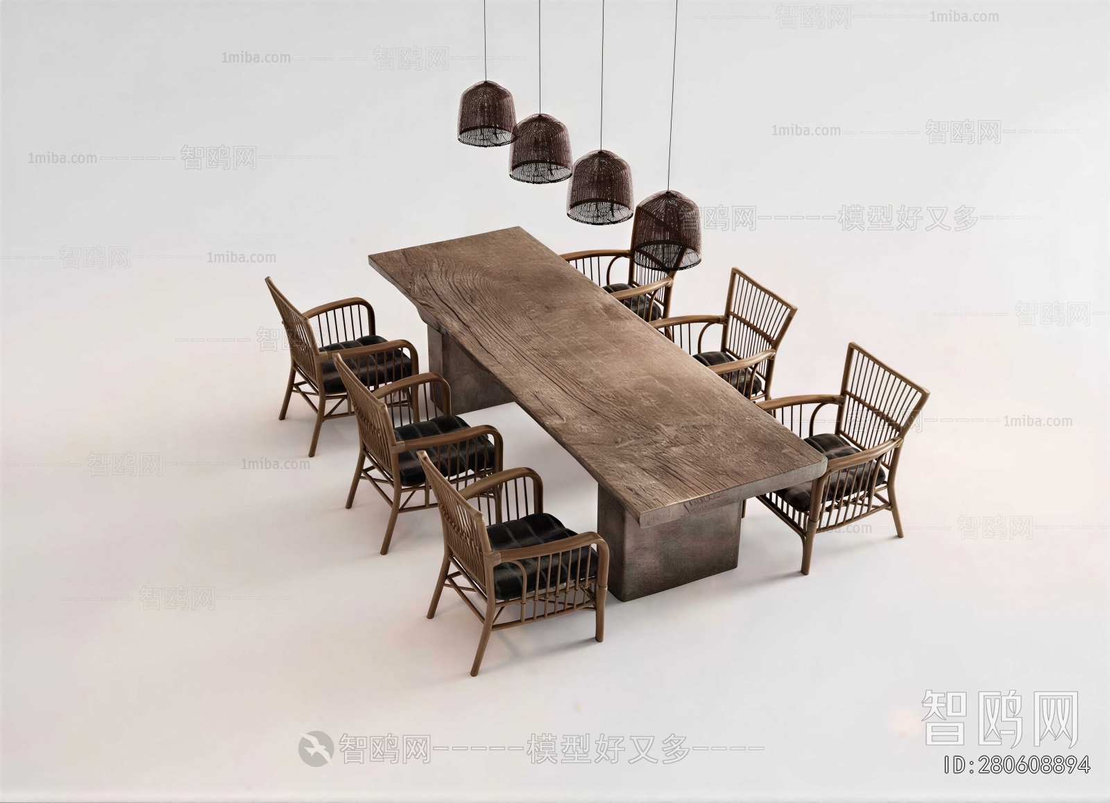 Wabi-sabi Style Dining Table And Chairs