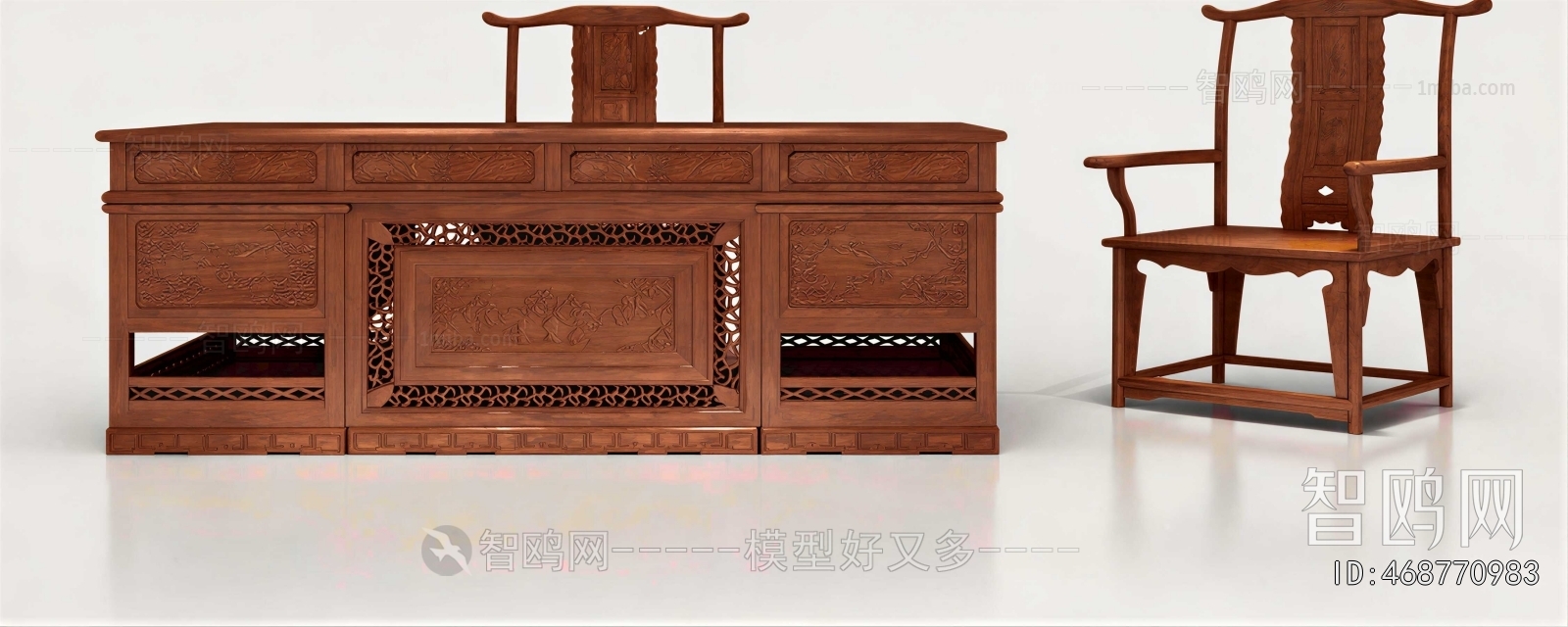 New Chinese Style Computer Desk And Chair