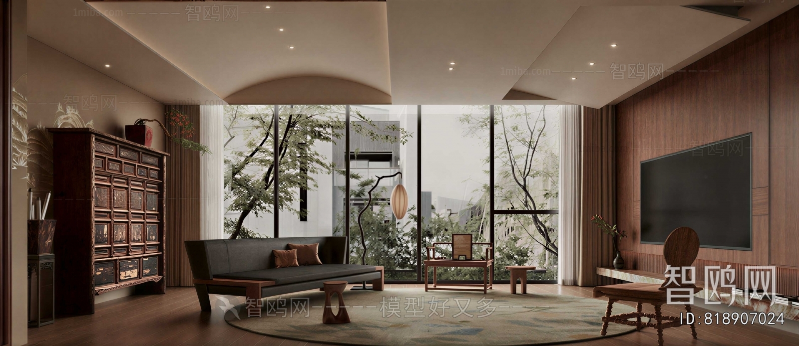 New Chinese Style A Living Room