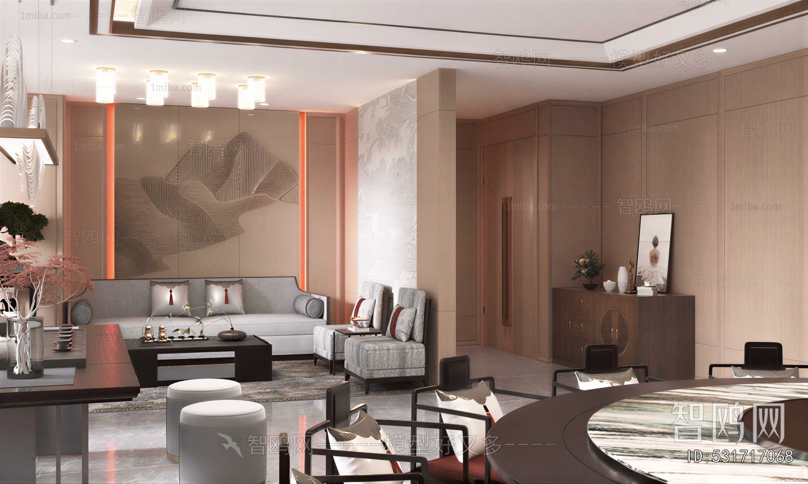 New Chinese Style A Living Room