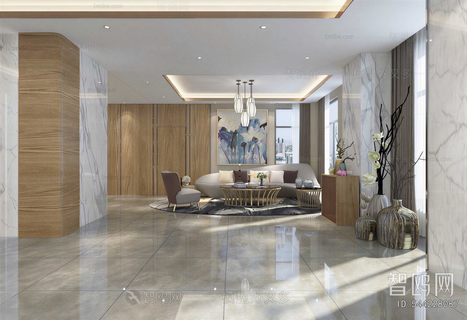New Chinese Style A Living Room