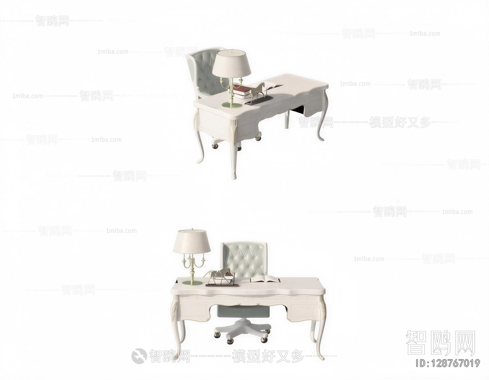 European Style Office Desk And Chair