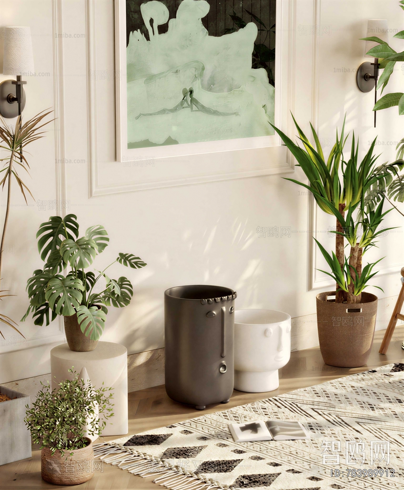 Modern Potted Green Plant