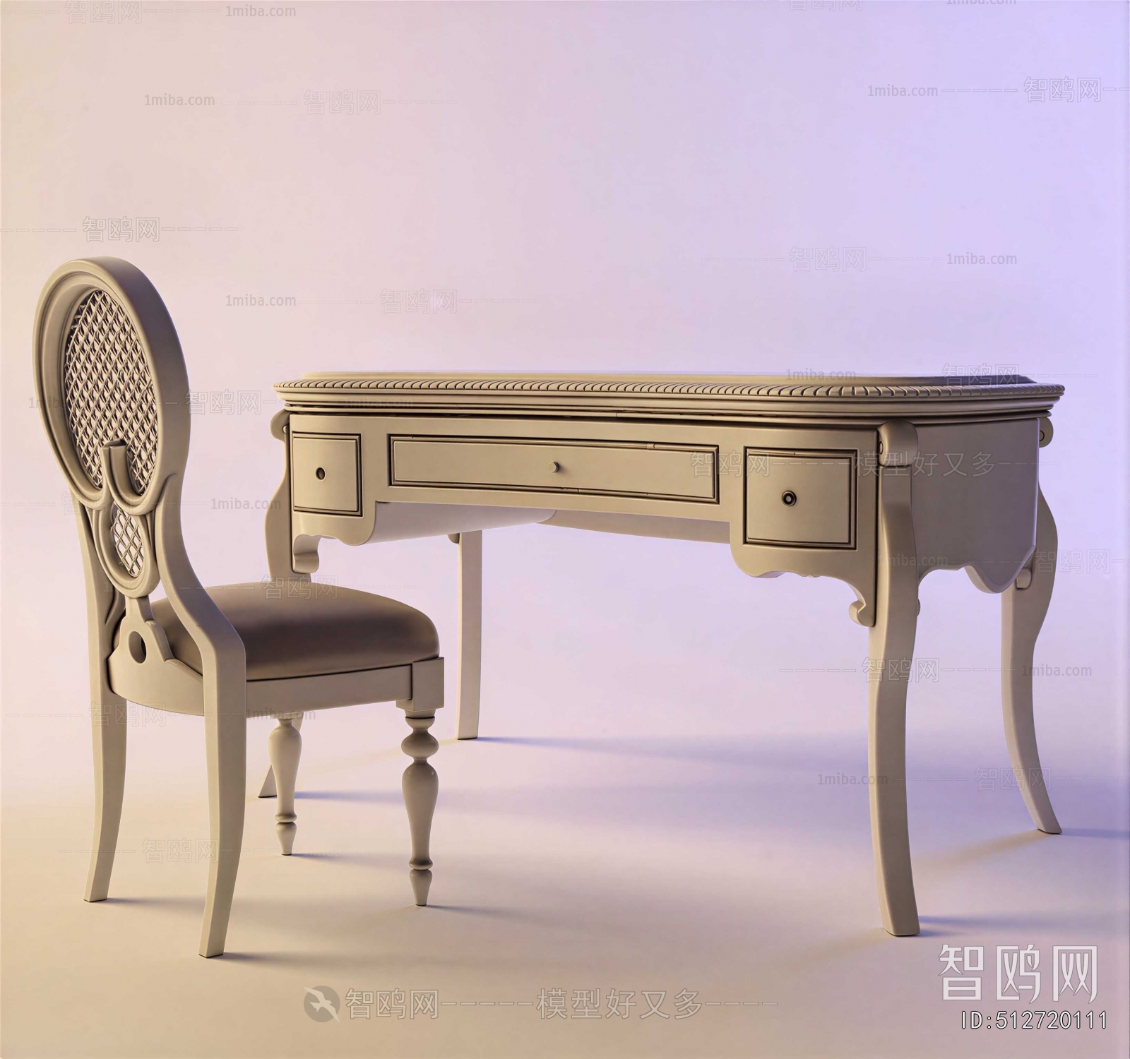 European Style Computer Desk And Chair