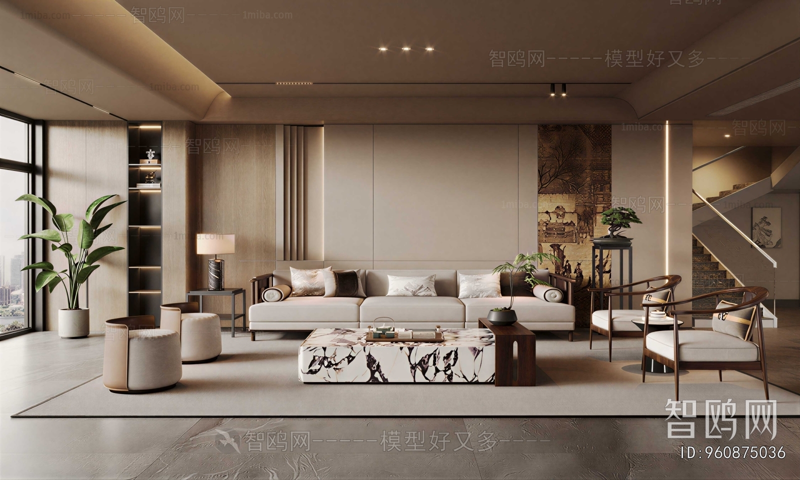 New Chinese Style A Living Room