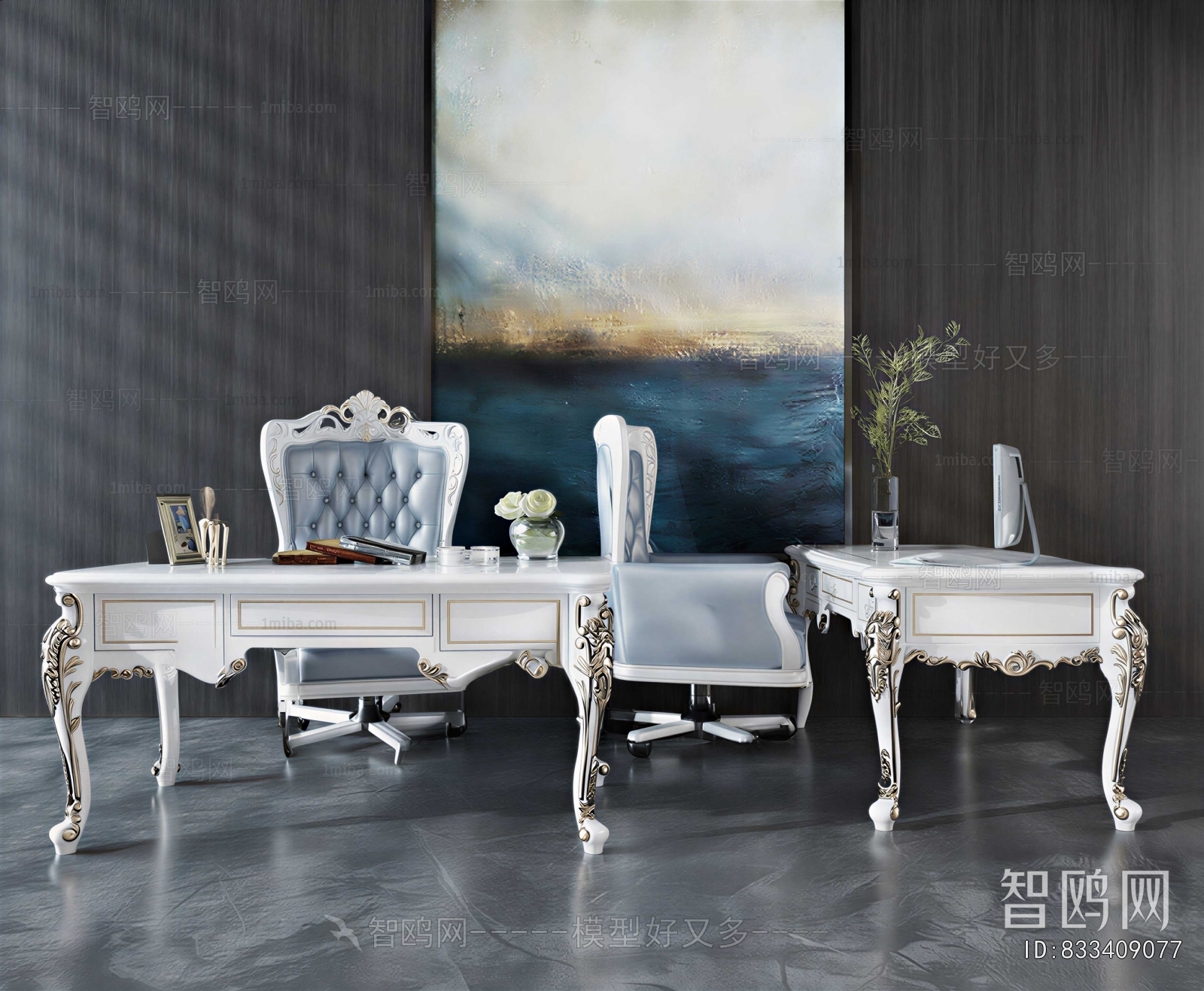 European Style Office Desk And Chair