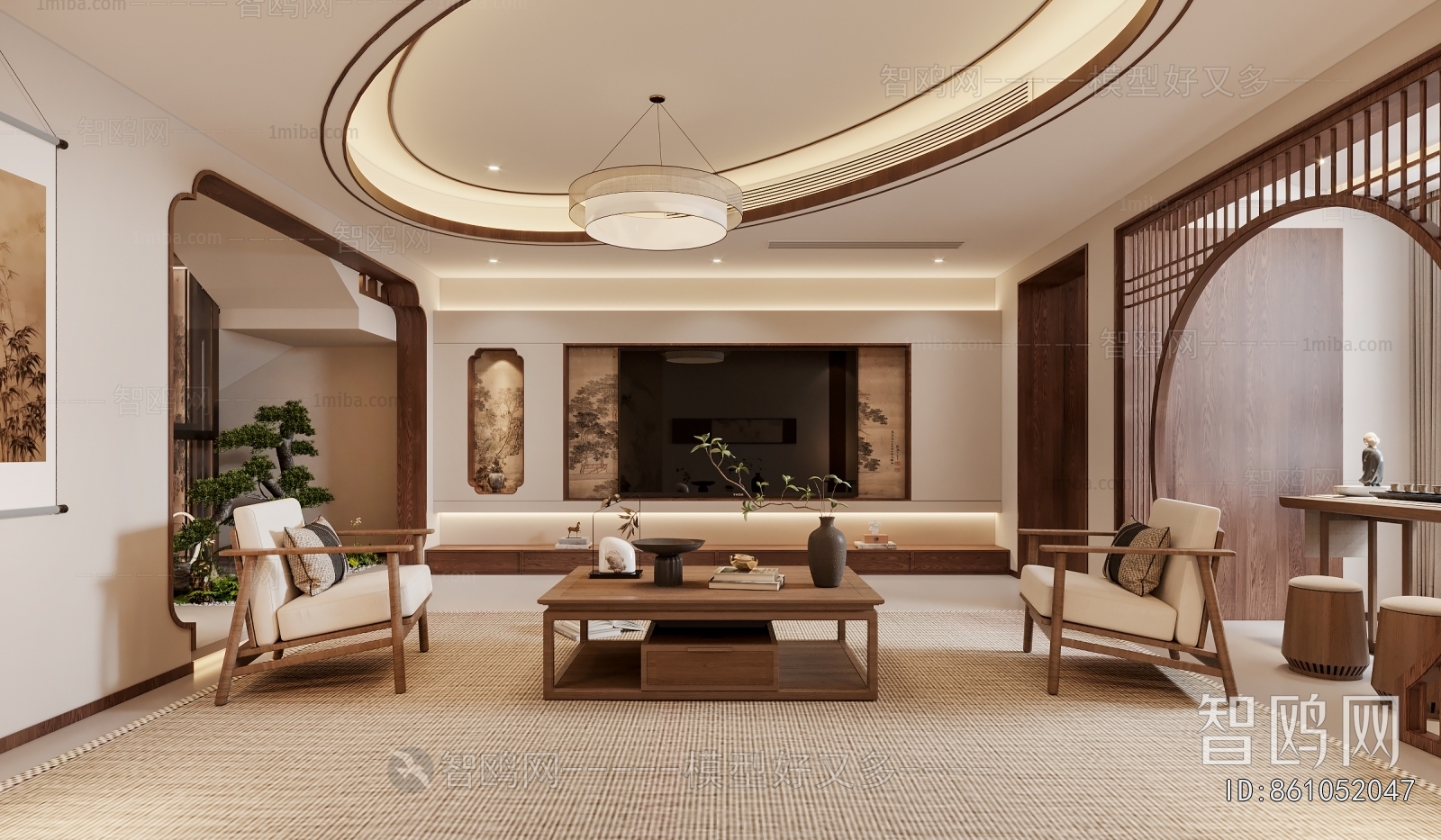 New Chinese Style A Living Room