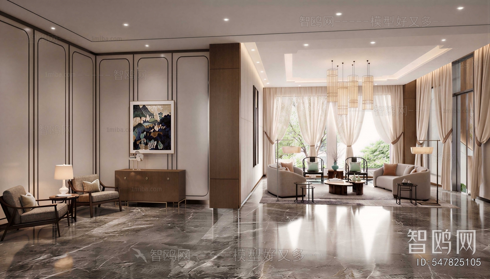 New Chinese Style A Living Room