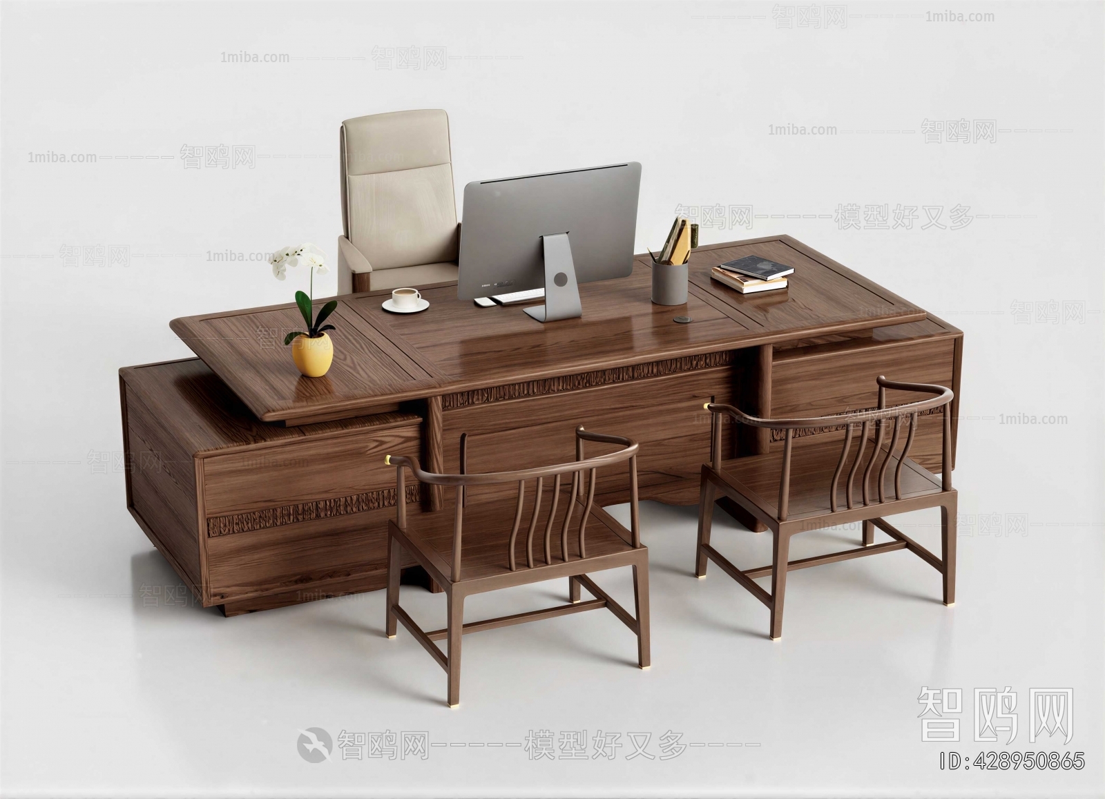 New Chinese Style Computer Desk And Chair