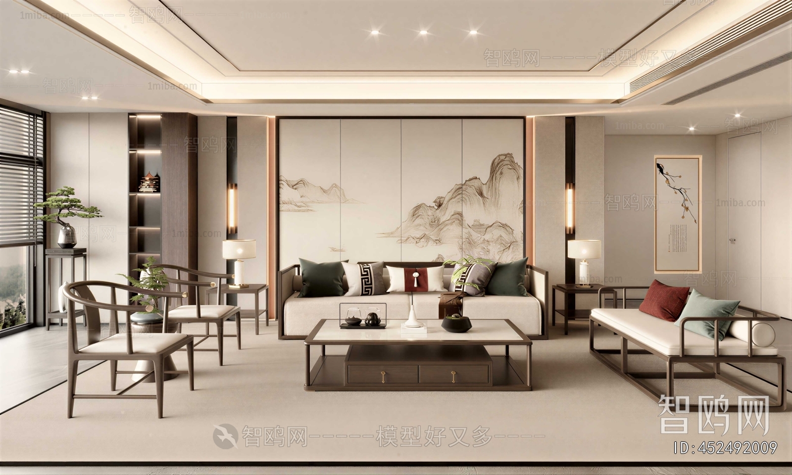 New Chinese Style A Living Room