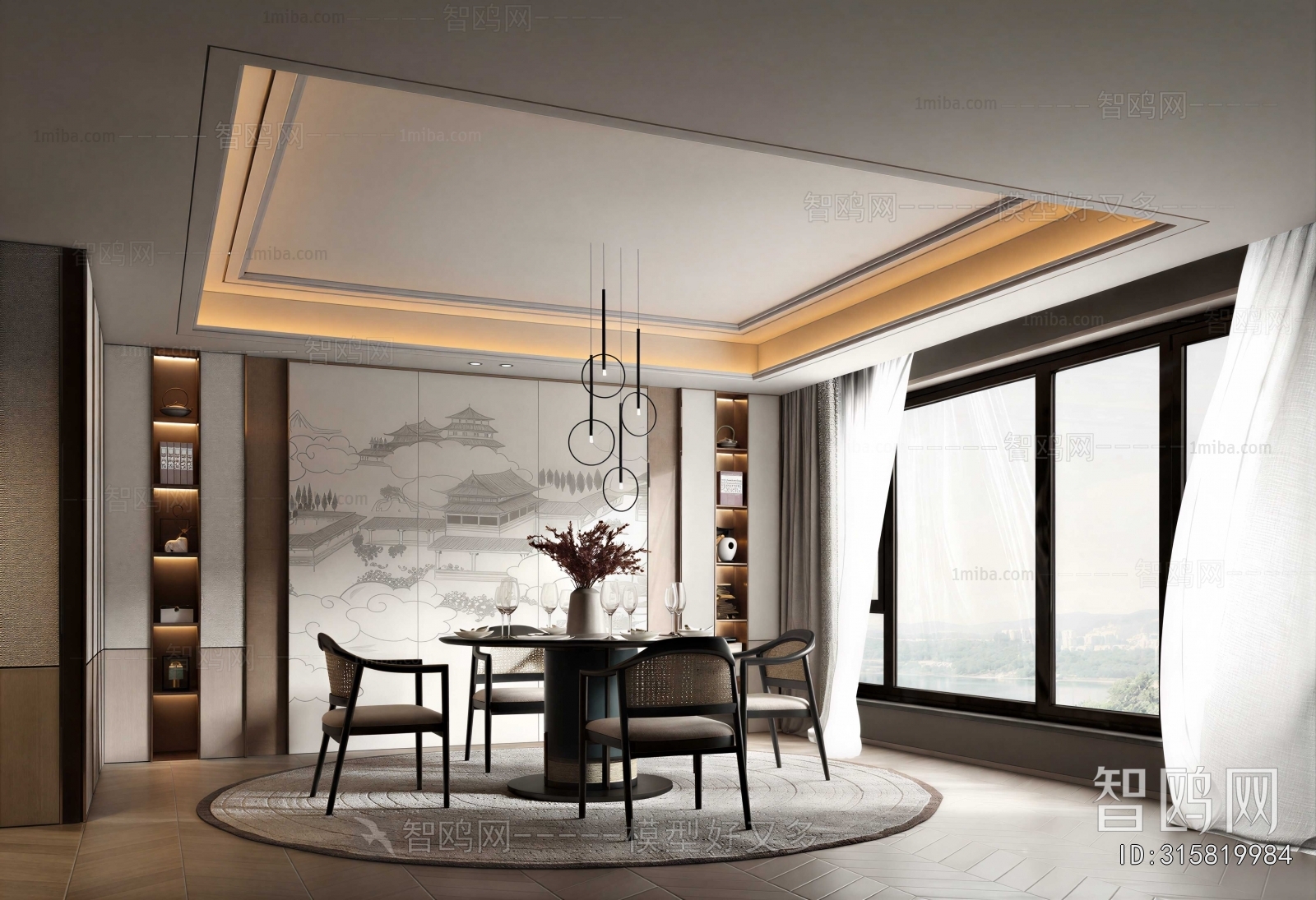 New Chinese Style Dining Room