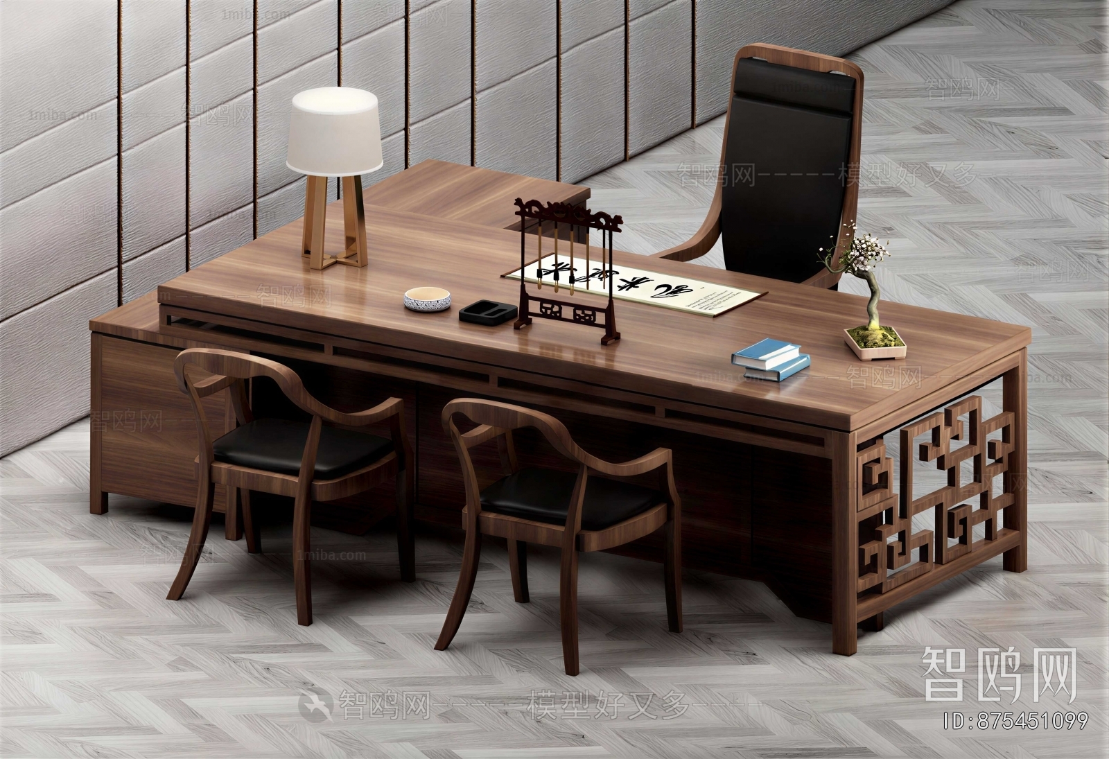 New Chinese Style Computer Desk And Chair