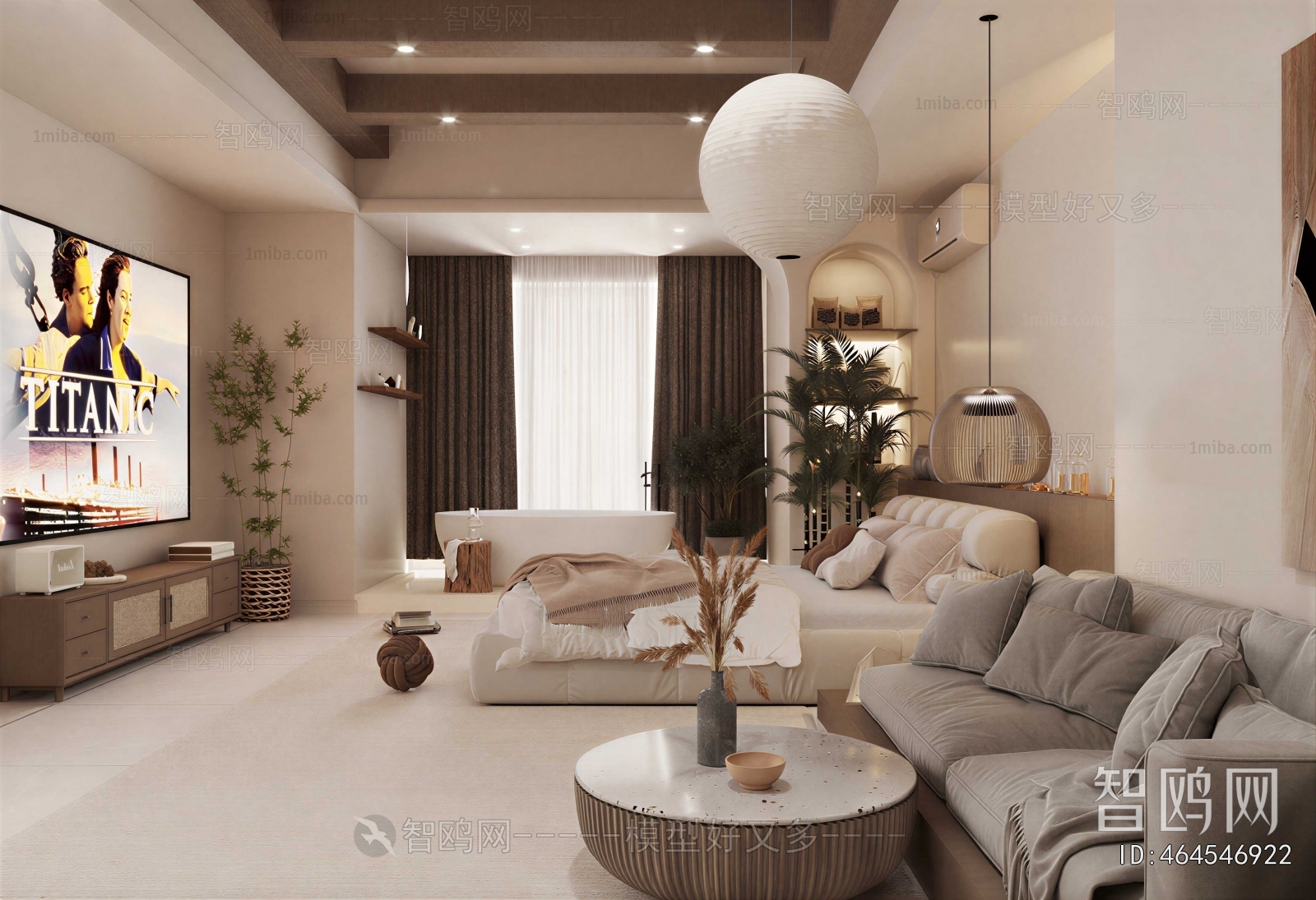 Wabi-sabi Style Guest Room