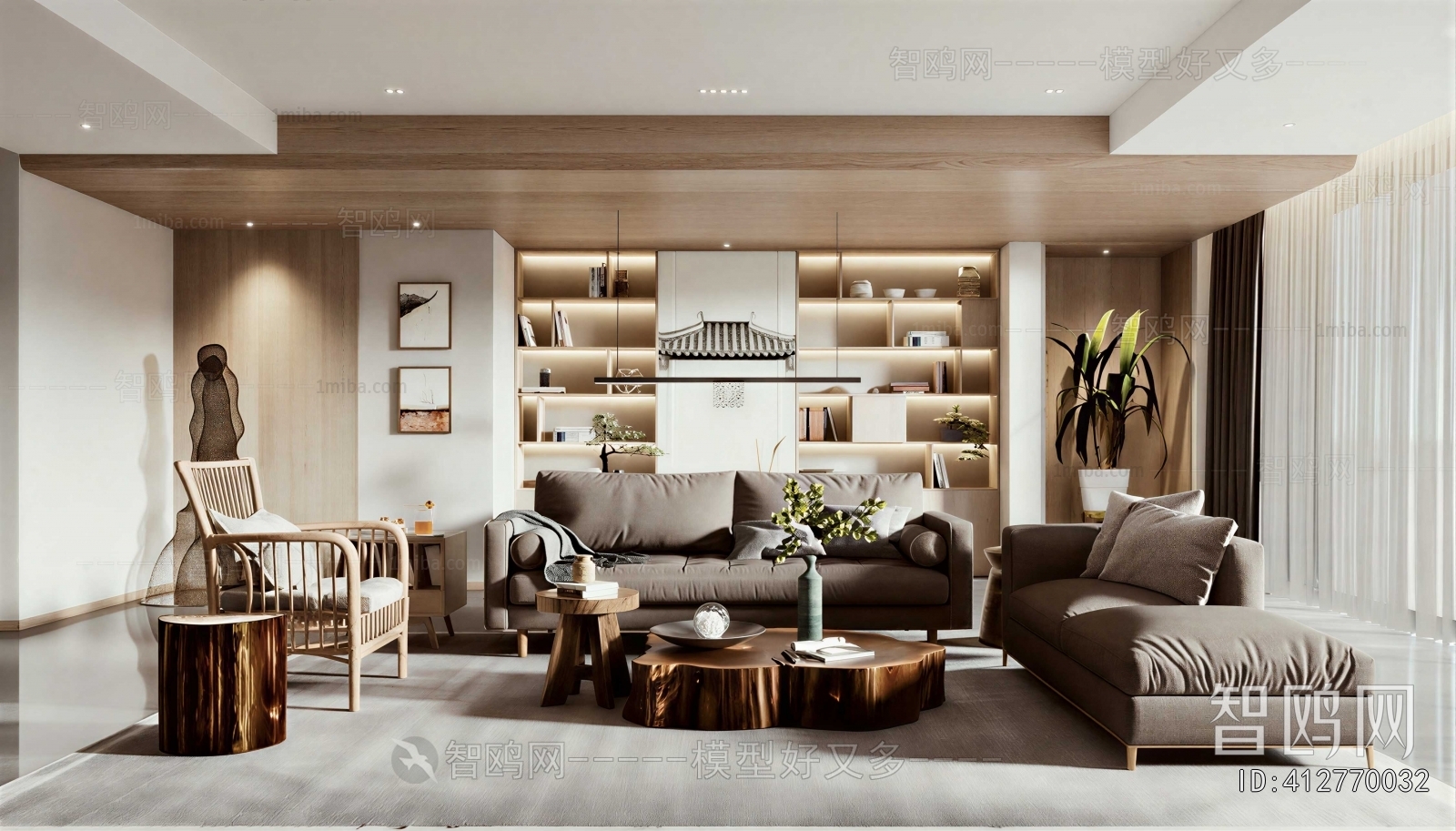 New Chinese Style A Living Room