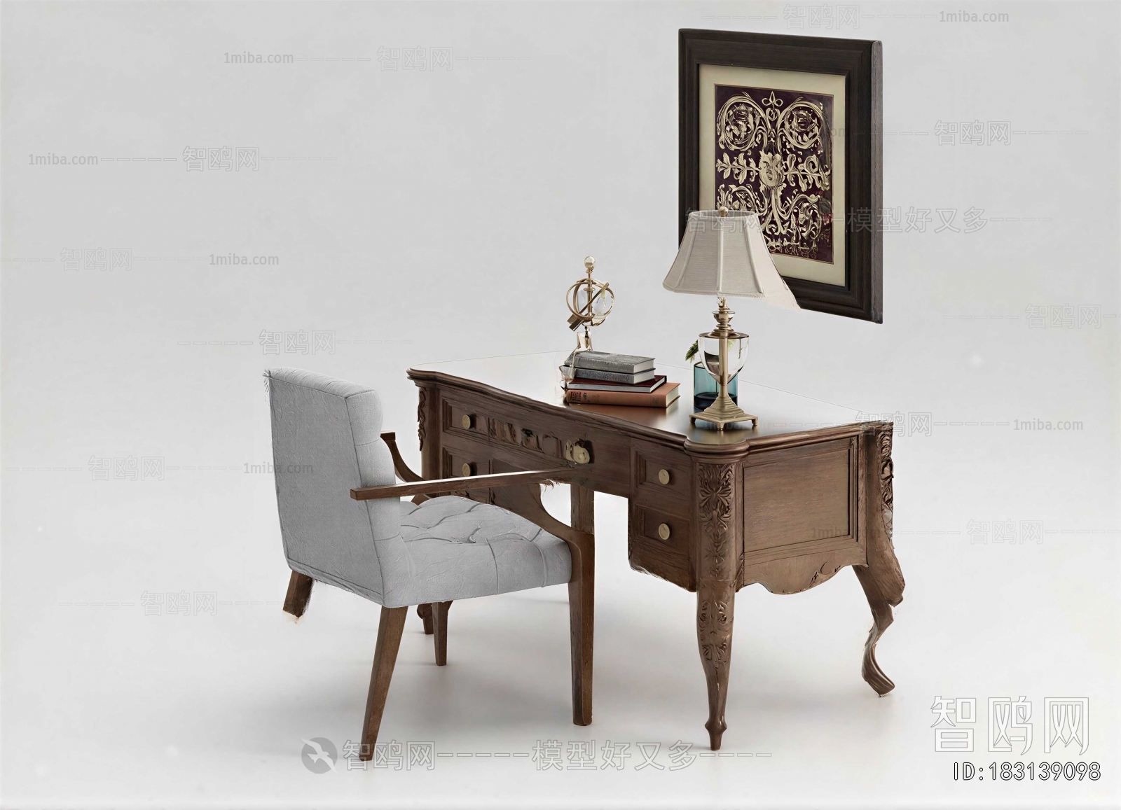 American Style Computer Desk And Chair