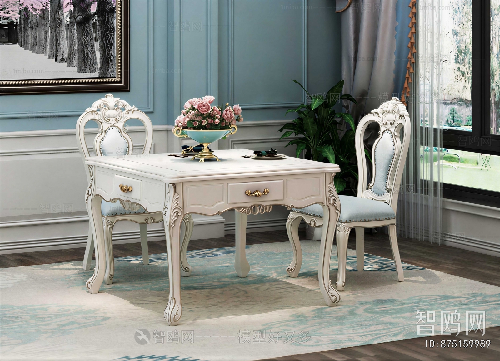 European Style Dining Table And Chairs