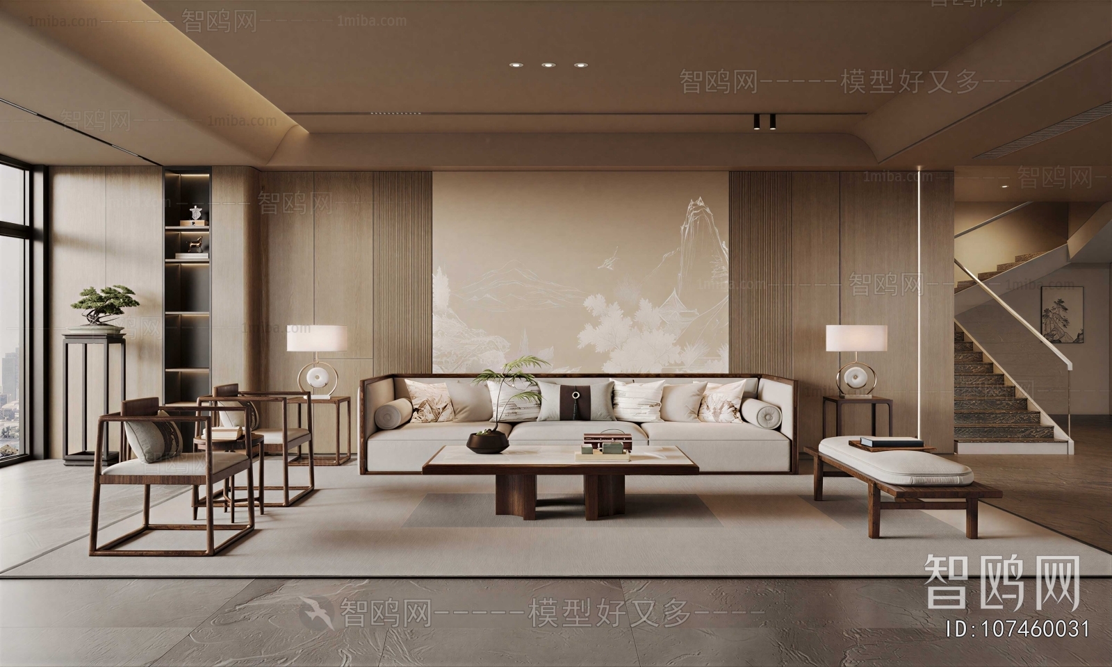 New Chinese Style A Living Room