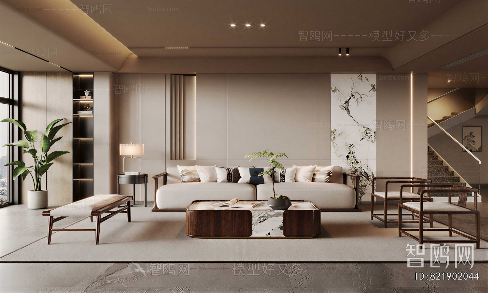 New Chinese Style A Living Room