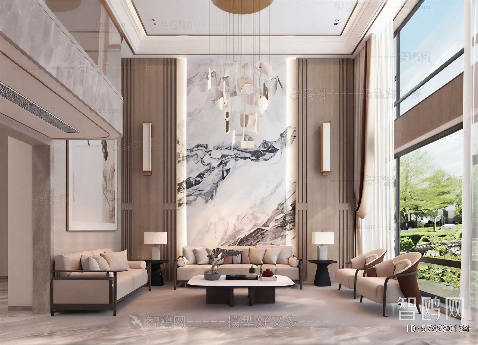 New Chinese Style A Living Room