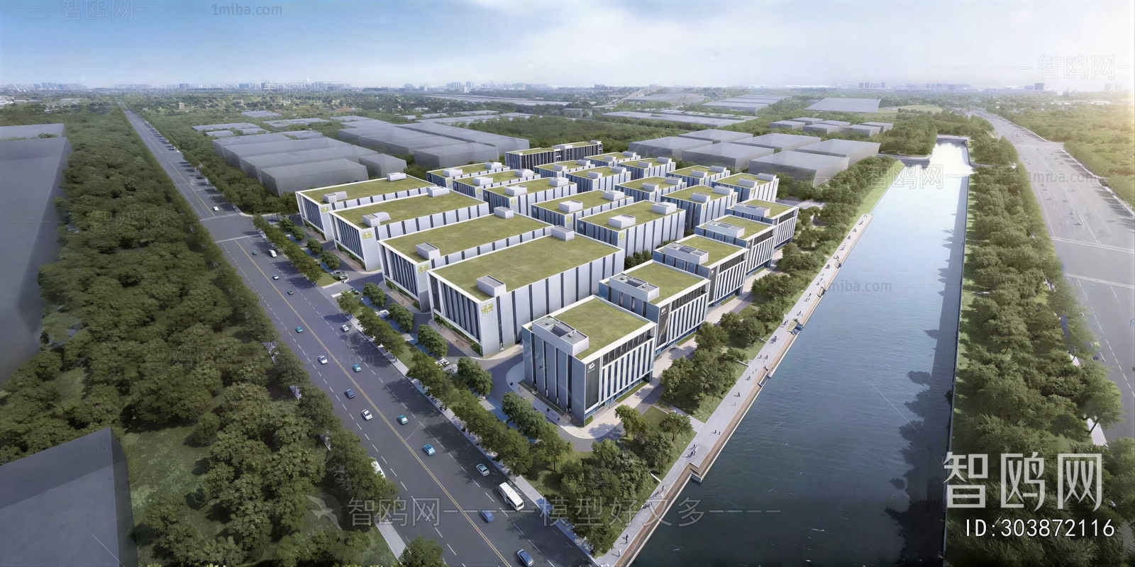 Modern Architectural Bird's-eye View Planning