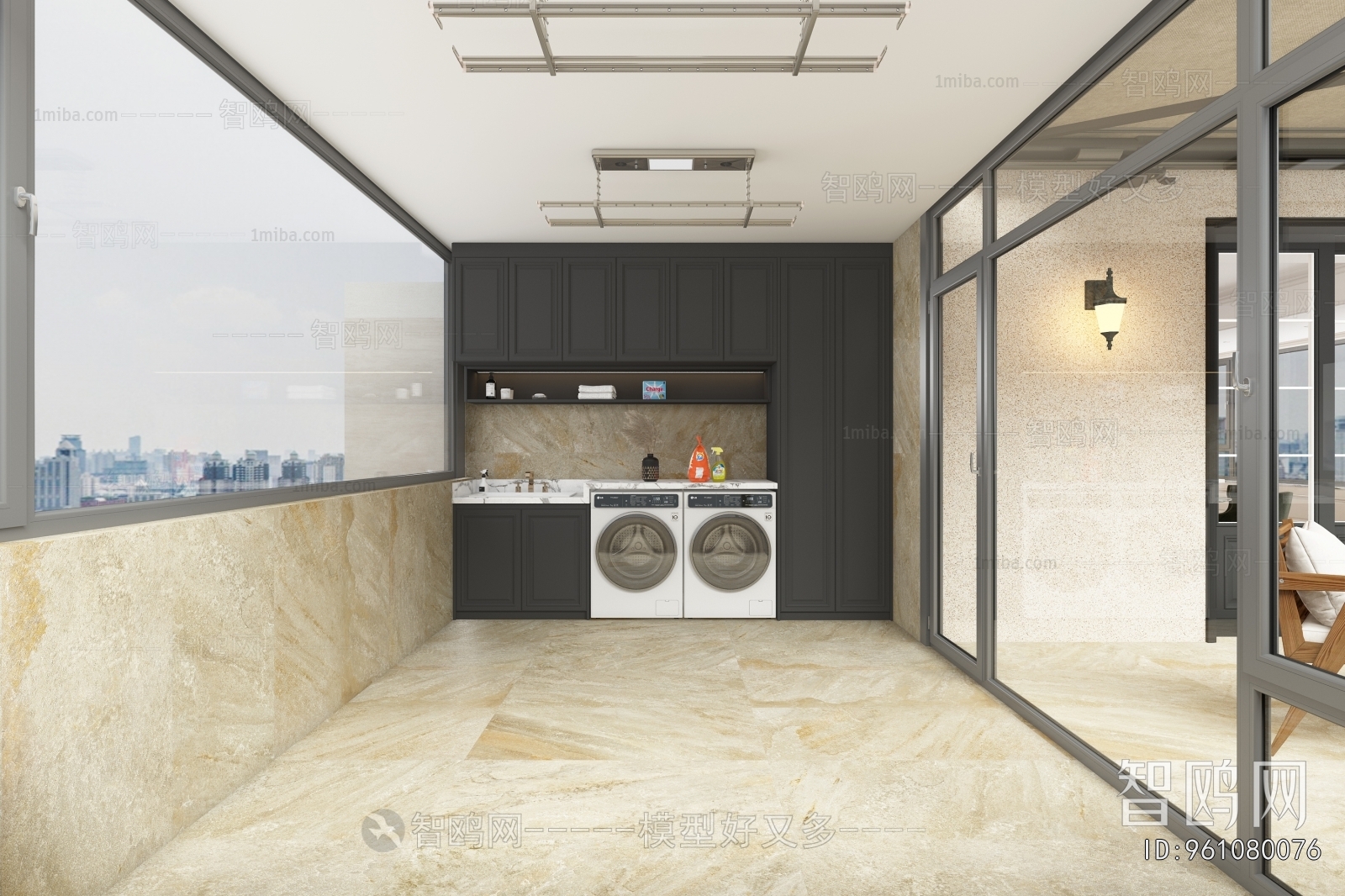 Modern Balcony Laundry Room