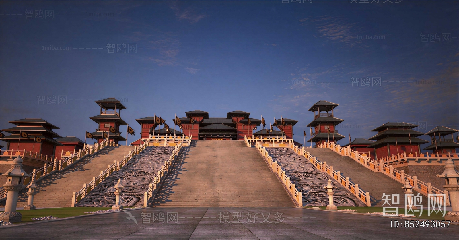 New Chinese Style Ancient Architectural Buildings
