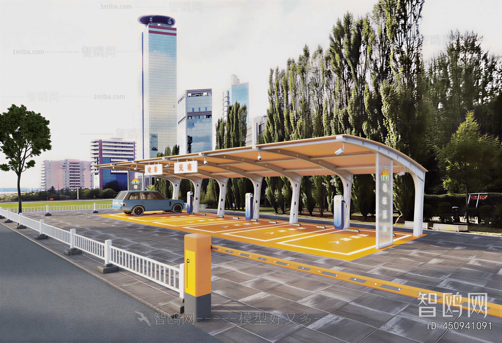 Modern Outdoor Parking Lot