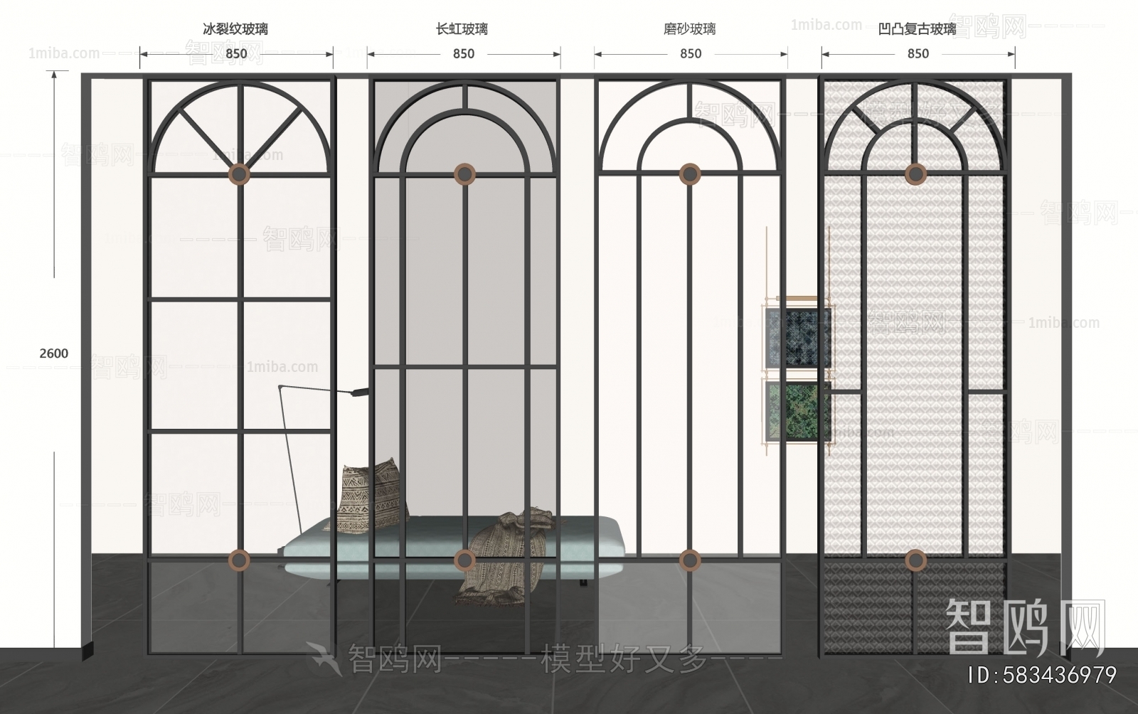 French Style Glass Screen Partition