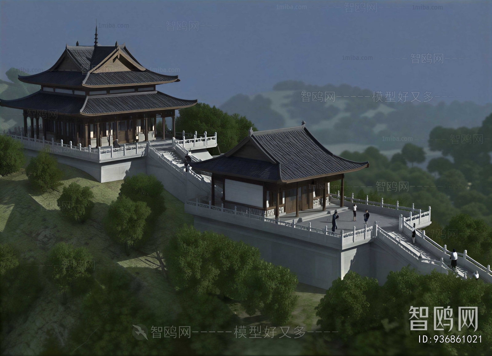 New Chinese Style Ancient Architectural Buildings