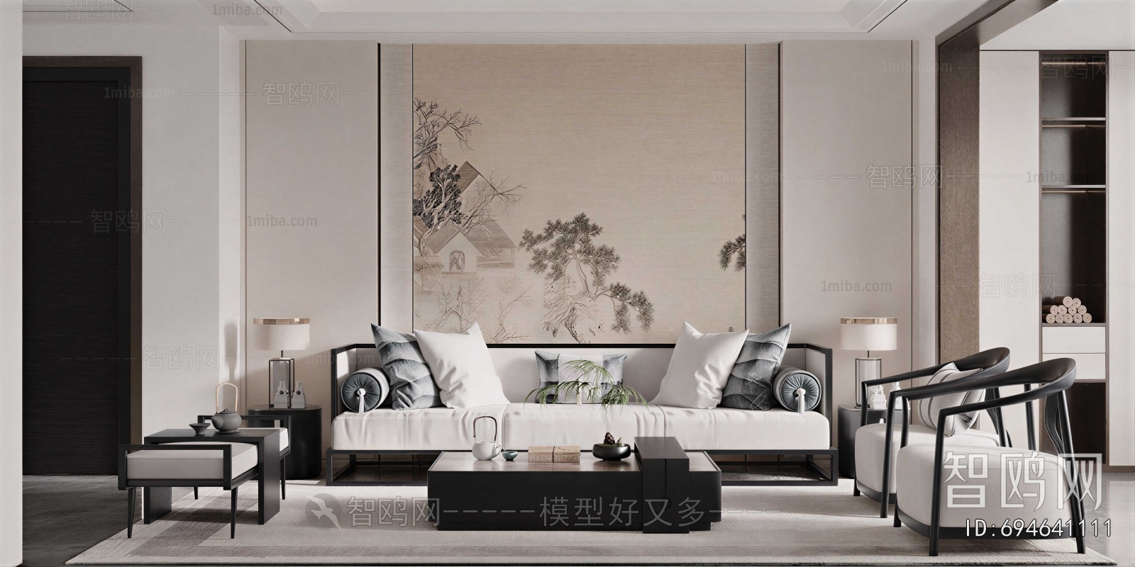 New Chinese Style A Living Room