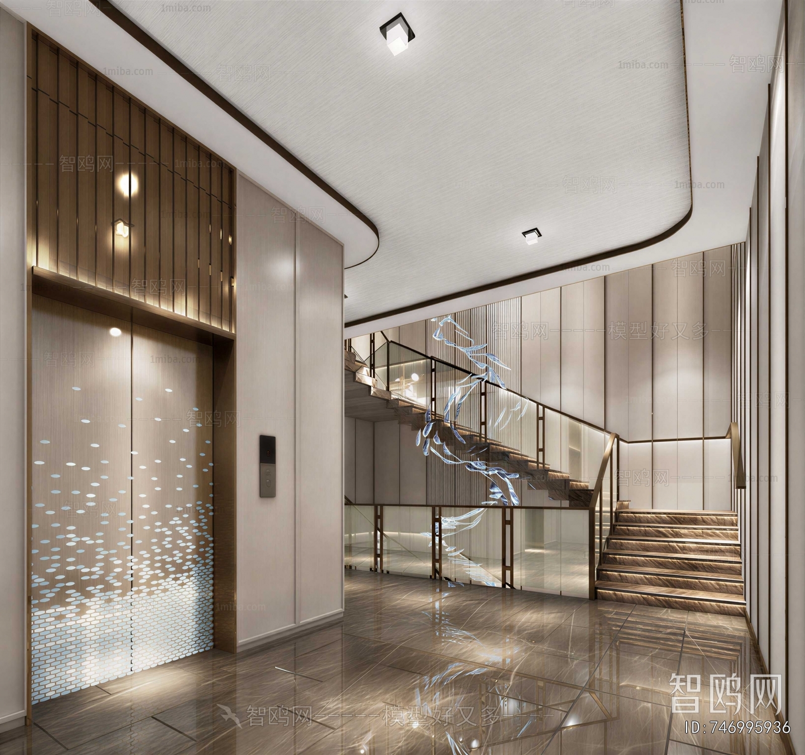 Modern Office Elevator Hall
