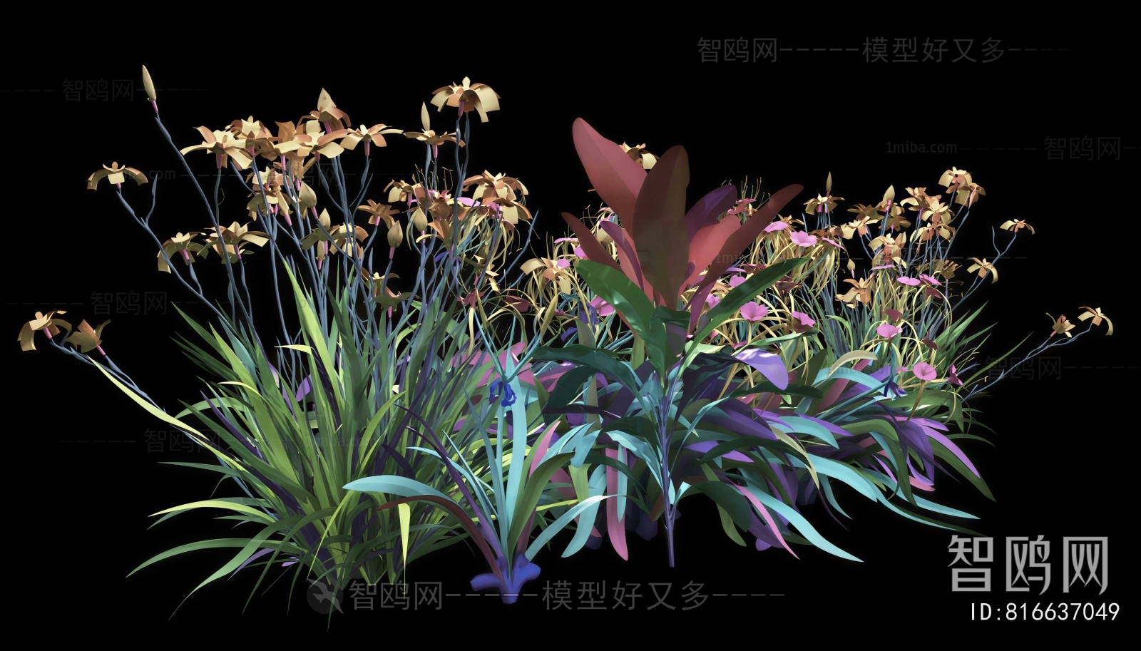 Modern Flowers And Grass