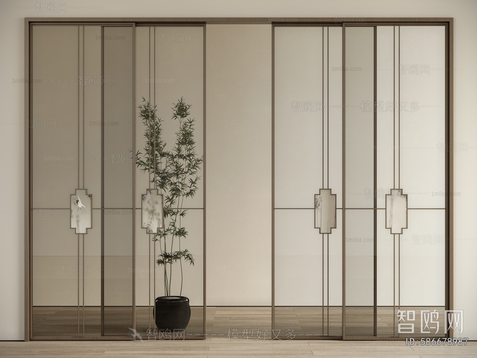 New Chinese Style Sliding Door