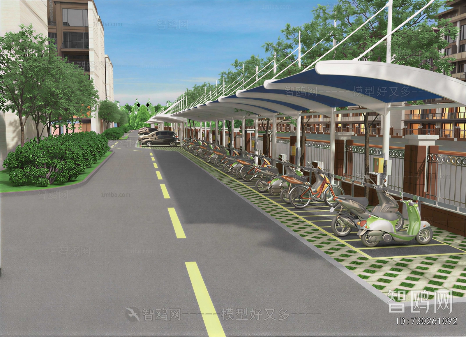 Modern Outdoor Parking Lot