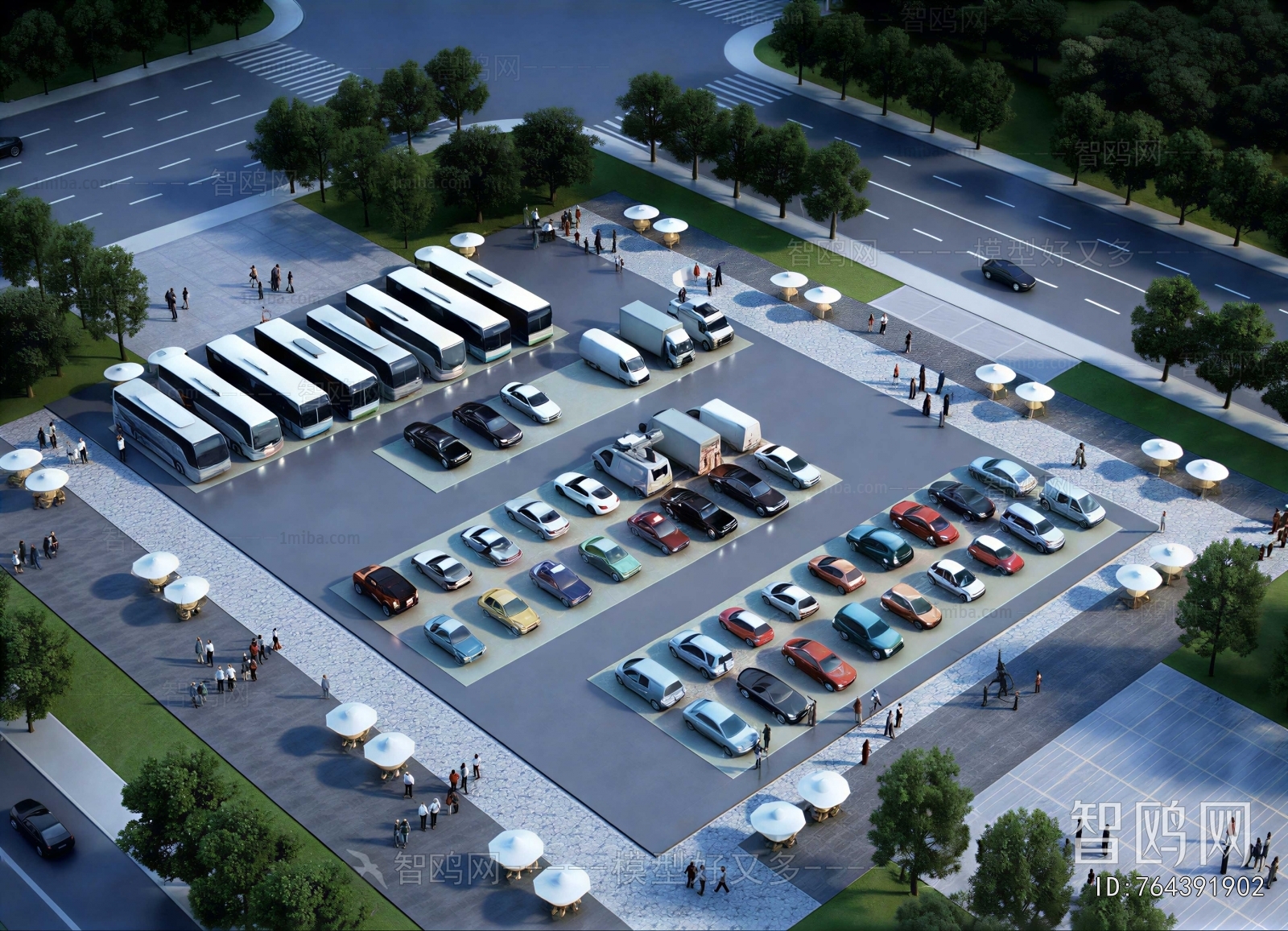 Modern Outdoor Parking Lot