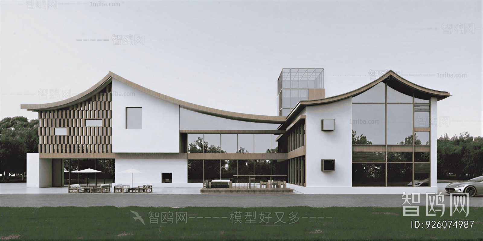 New Chinese Style Appearance Of Commercial Building