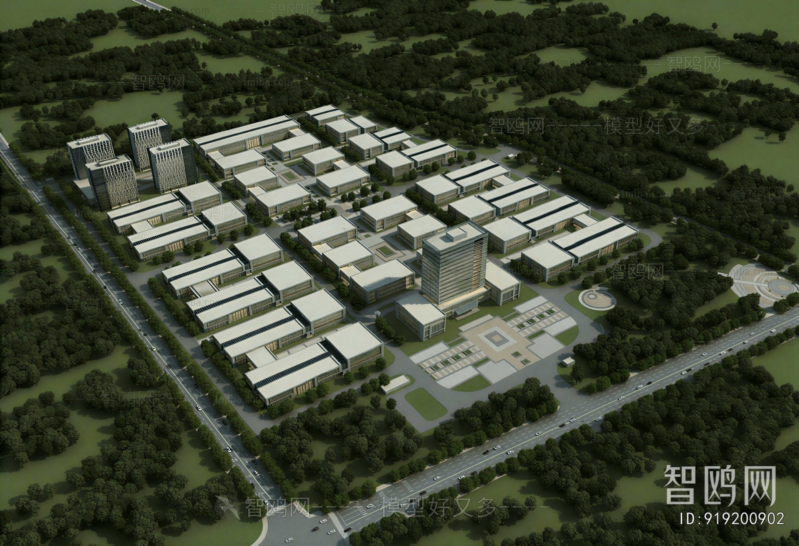 Modern Architectural Bird's-eye View Planning