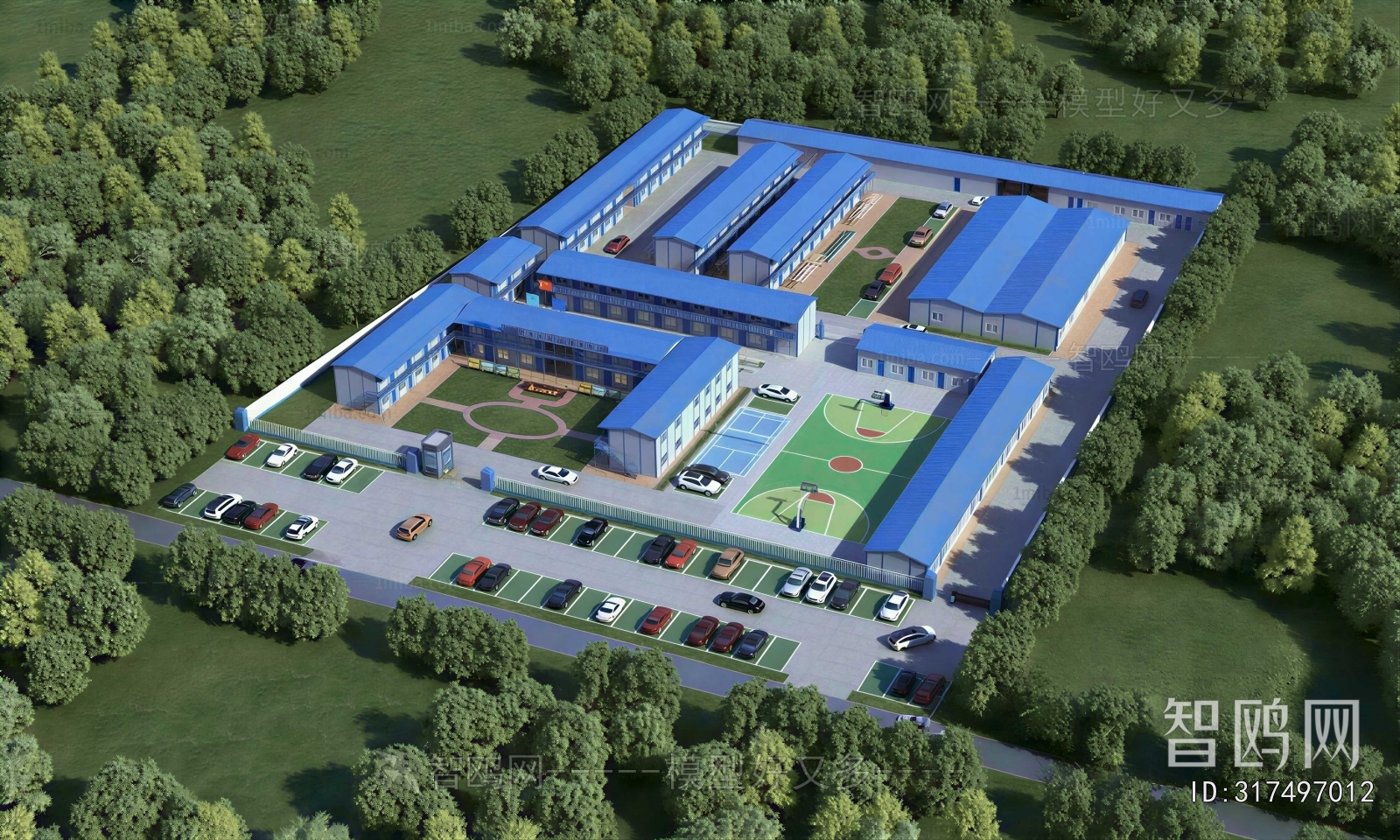 Modern Architectural Bird's-eye View Planning