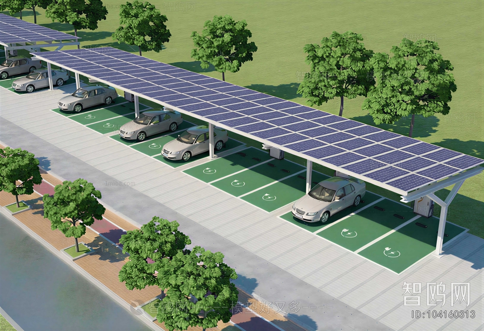 Modern Outdoor Parking Lot