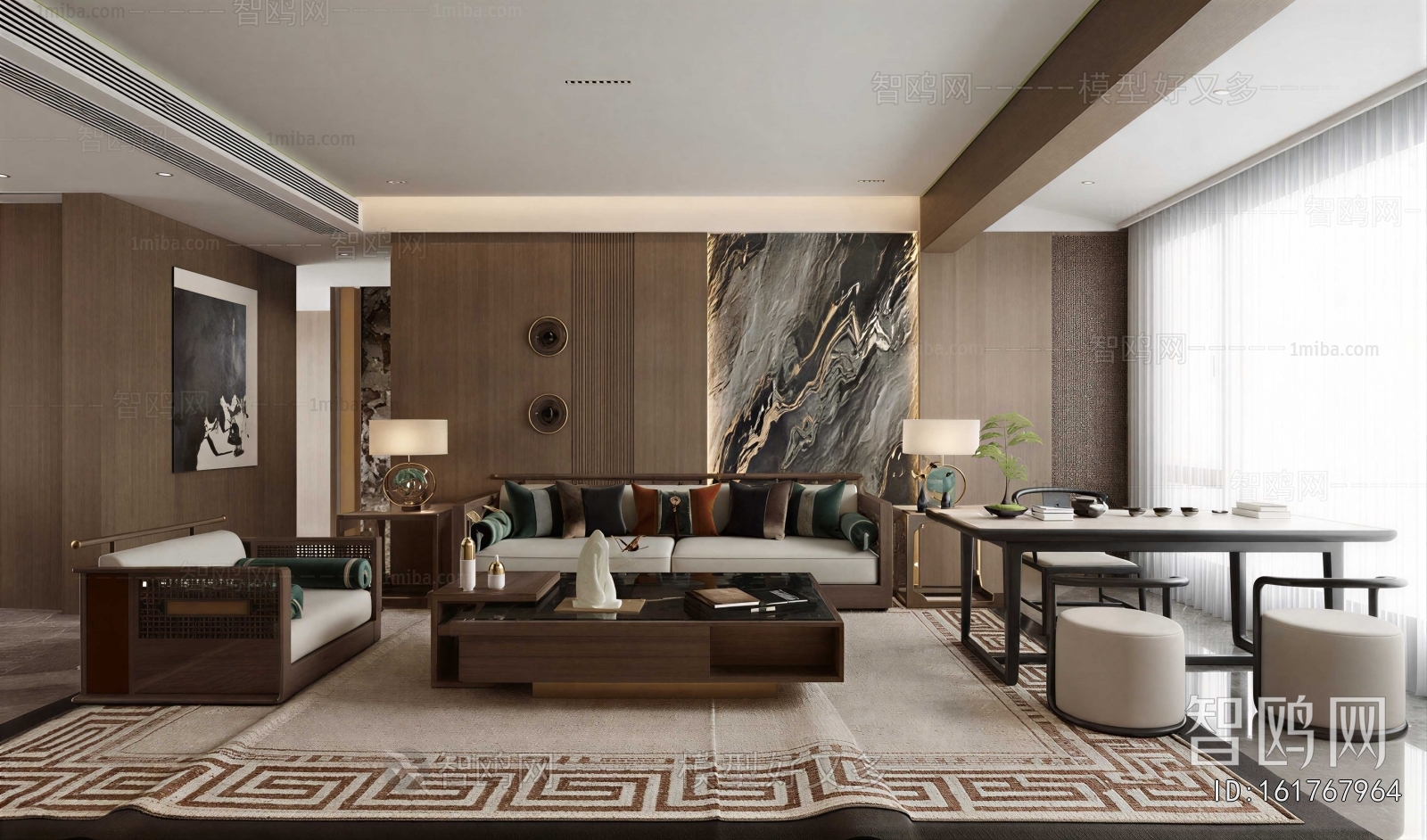 New Chinese Style A Living Room