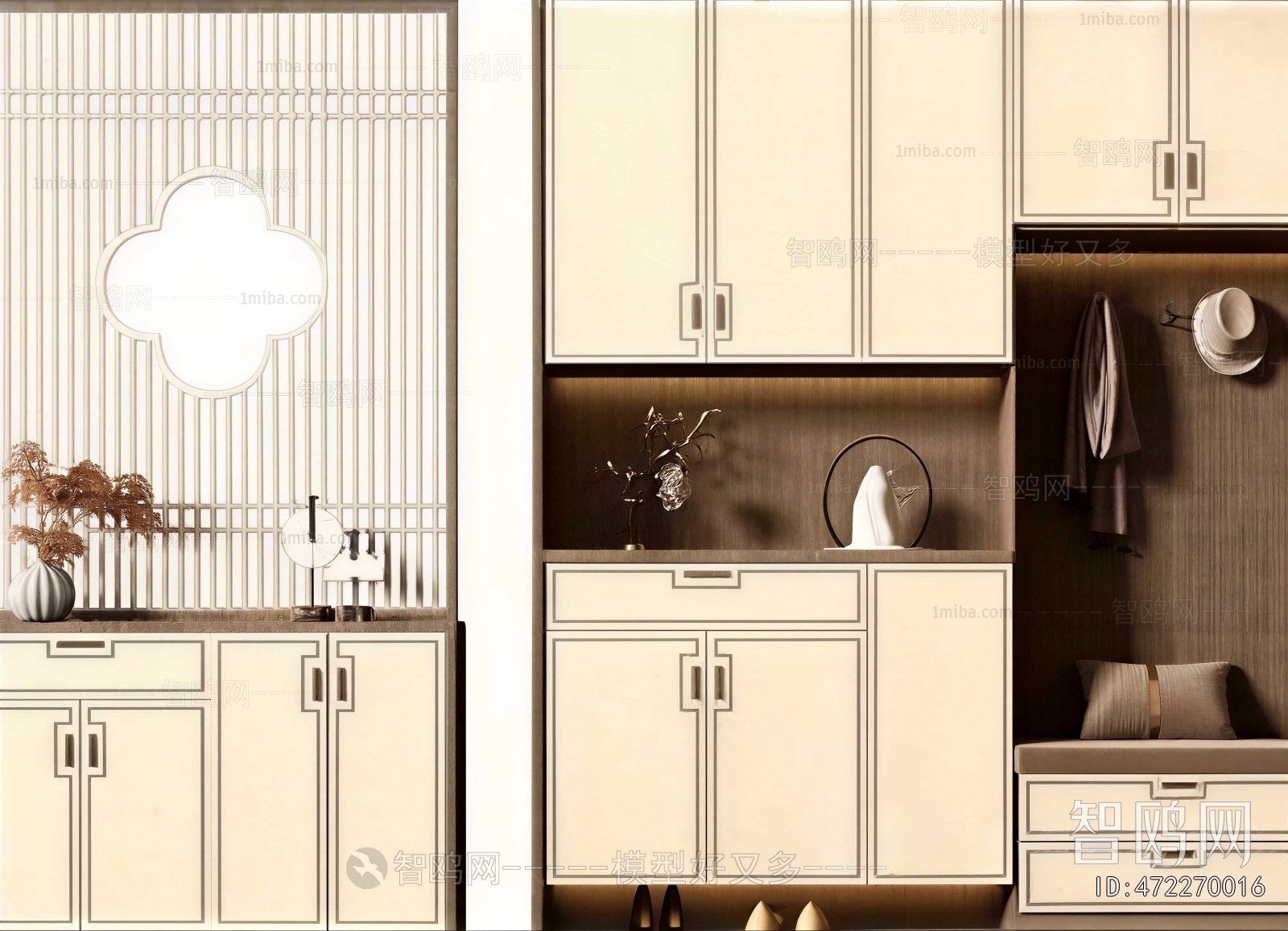 New Chinese Style Shoe Cabinet