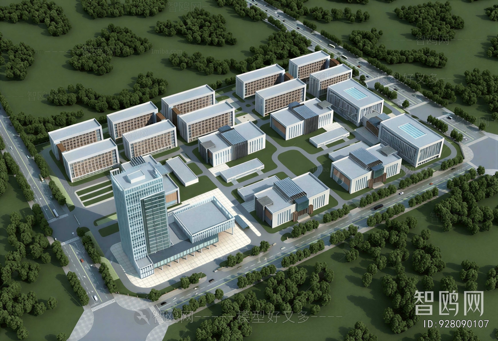 Modern Architectural Bird's-eye View Planning