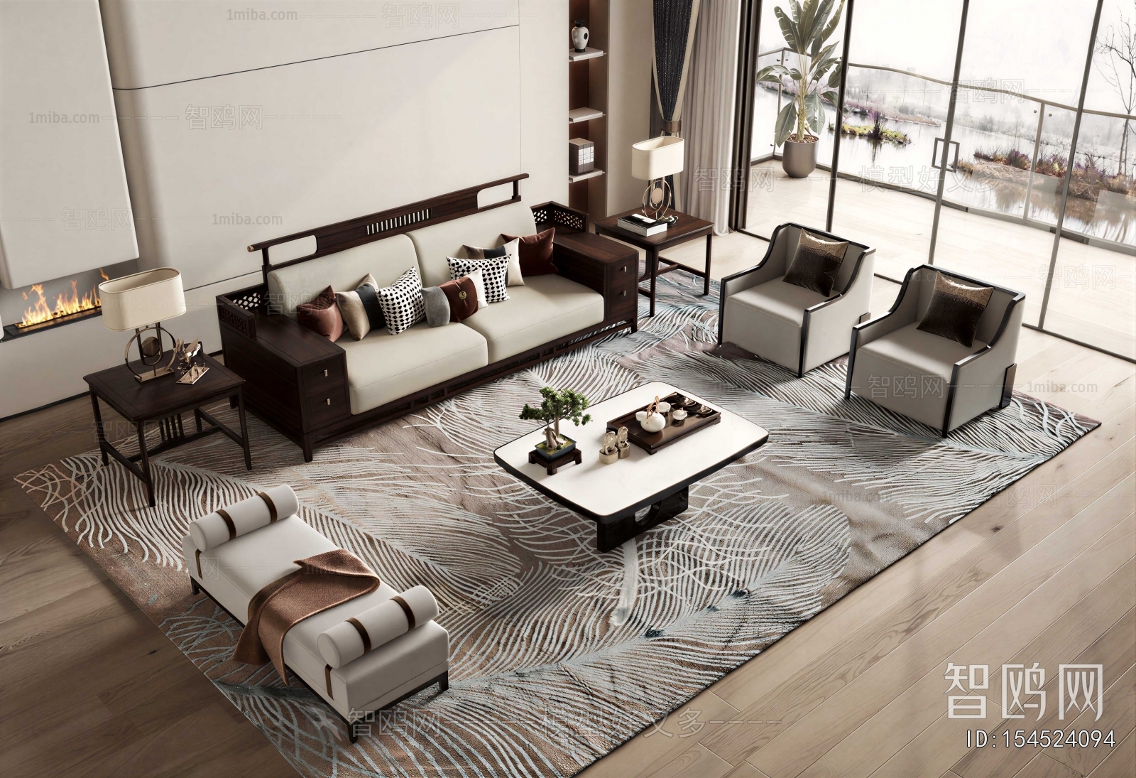 New Chinese Style Sofa Combination