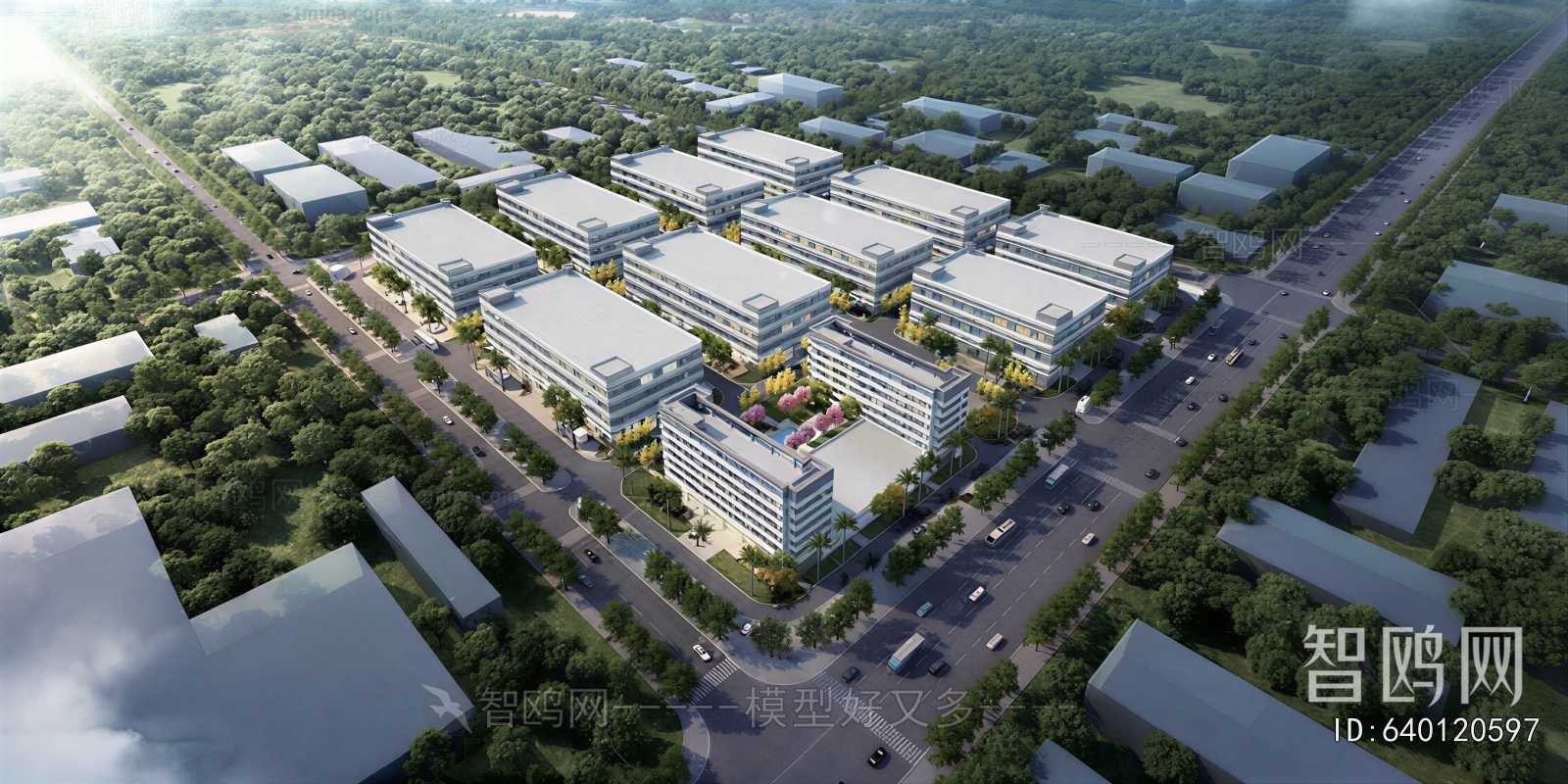 Modern Architectural Bird's-eye View Planning