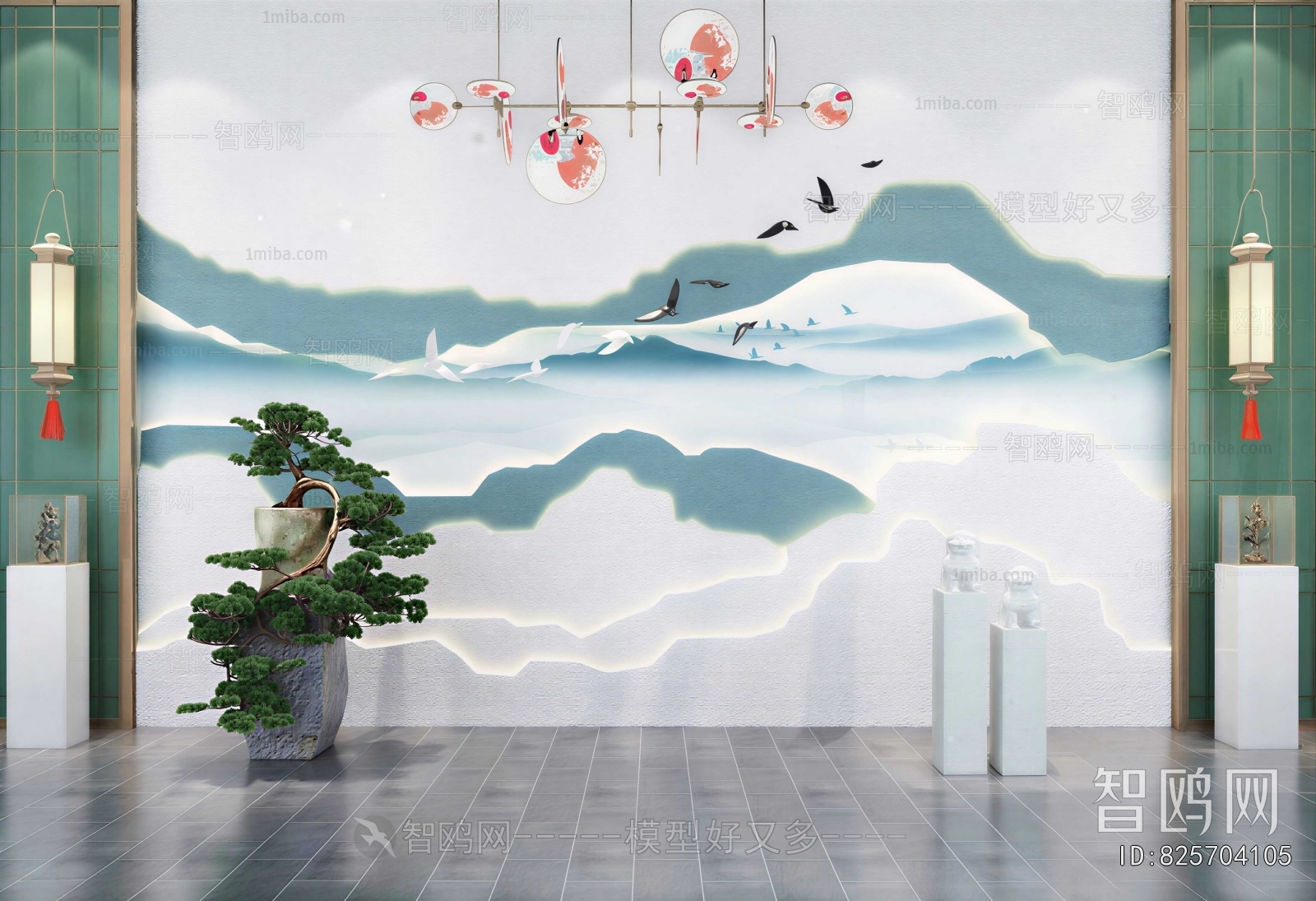 New Chinese Style TV Wall
