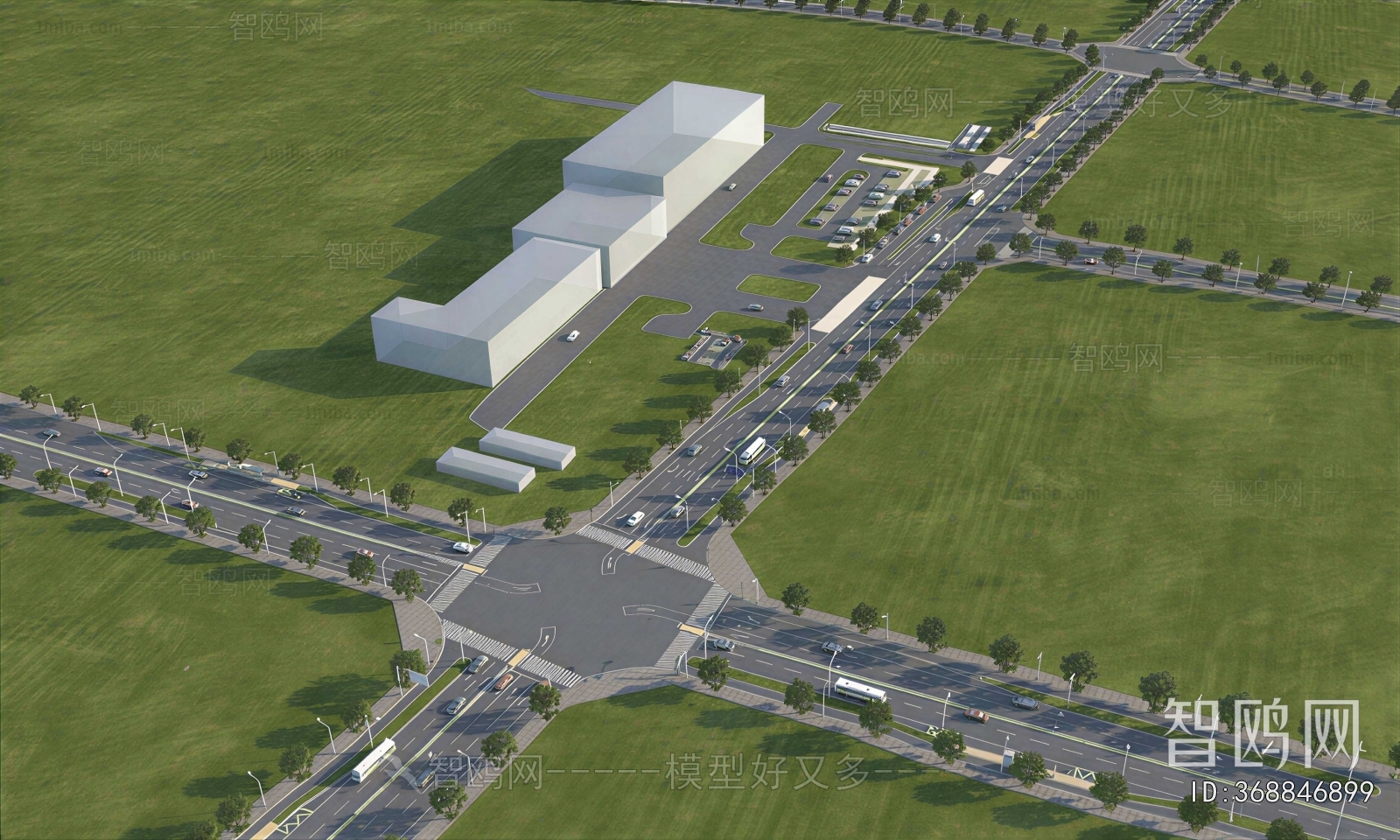 Modern Architectural Bird's-eye View Planning