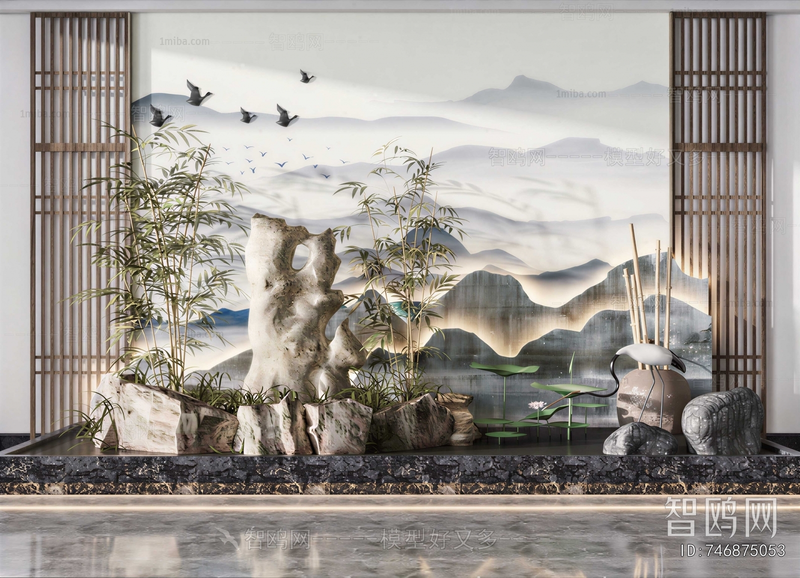 New Chinese Style Plant Landscaping