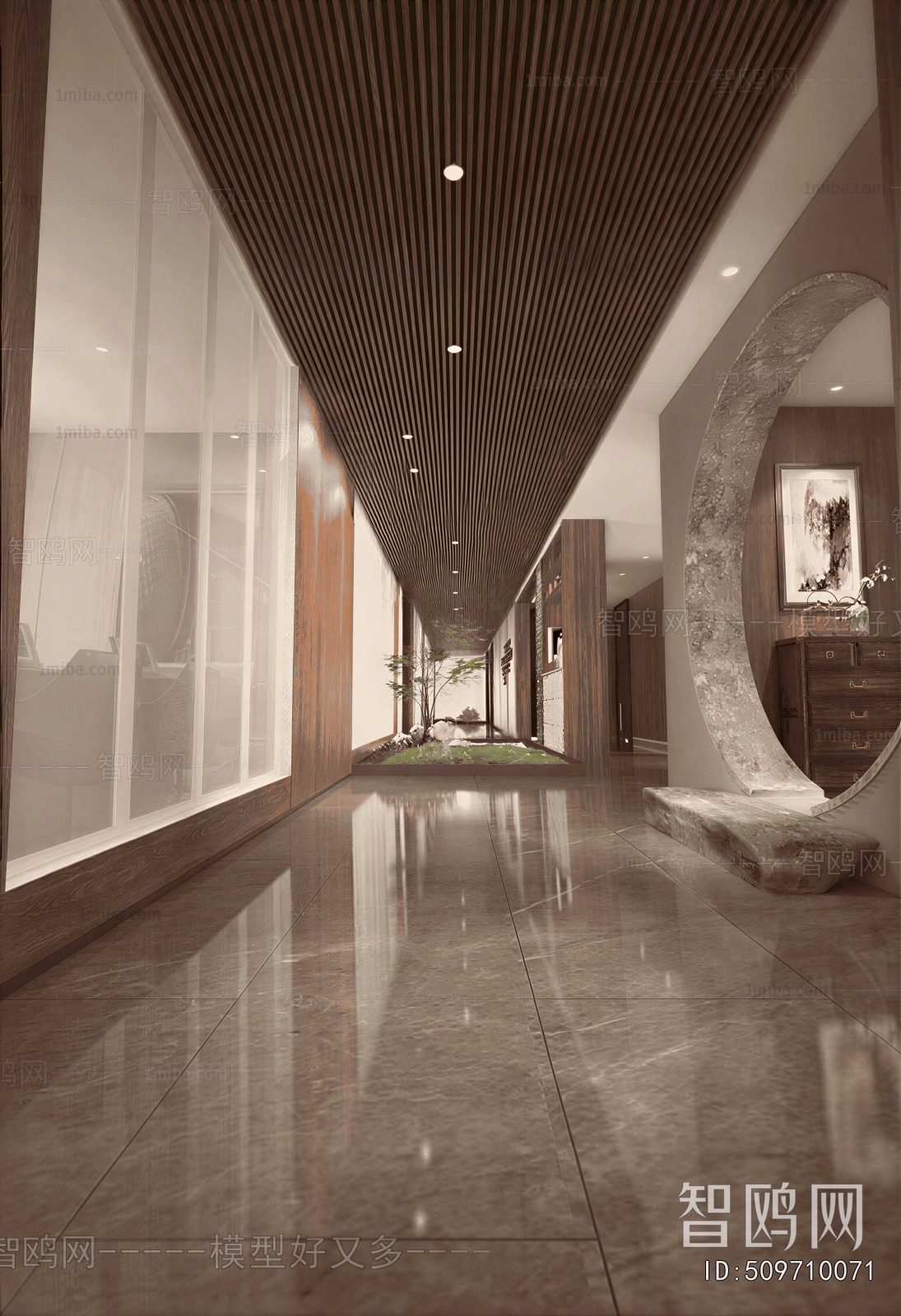 New Chinese Style Office Aisle
